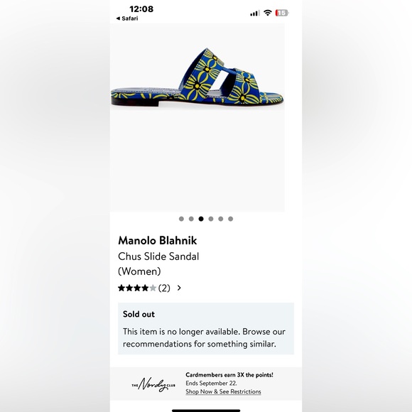 Manolo Blahnik Chus Blue Yellow Floral Sandals size 37 (6.5/7) - Picture 2 of 8